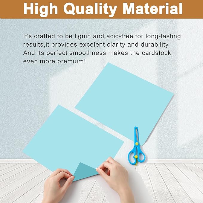 Silunkia 120 Sheets Light Blue Cardstock 8.5 x 11 Craft Paper, 250gsm/92lb - Image 4