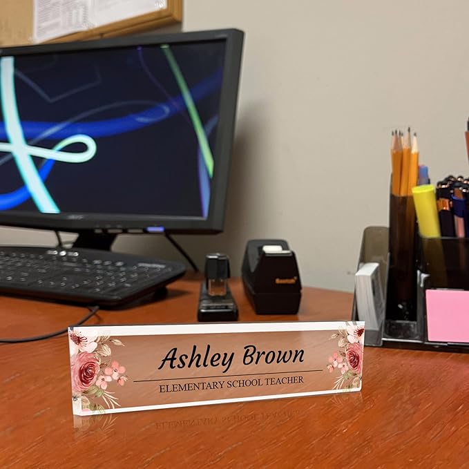 Signs ByLITA Floral Pattern Customized Nameplate | Rustic Rose Personalized - Image 5