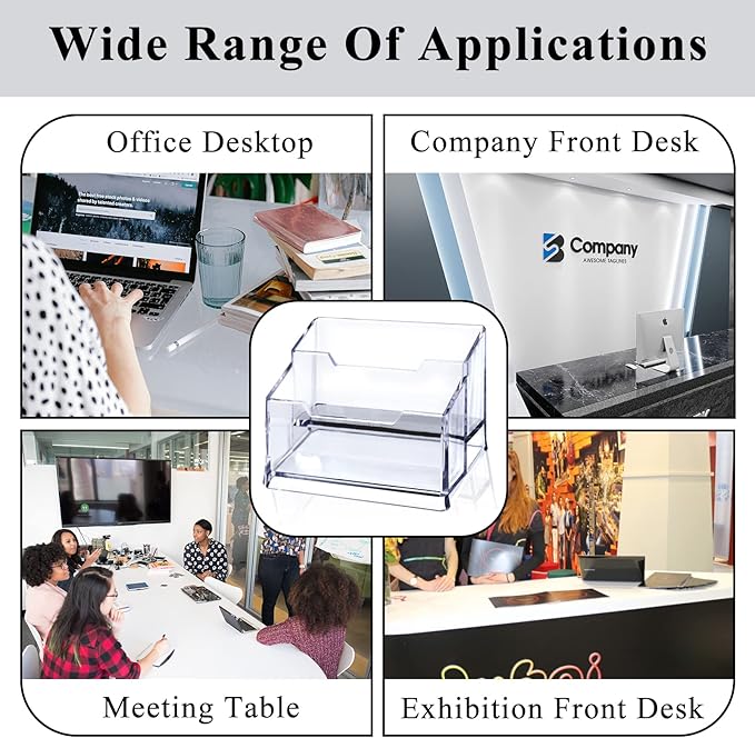Clear Acrylic Business Card Holder, 2 Tier Premium Acrylic Clear Business Card - Image 6