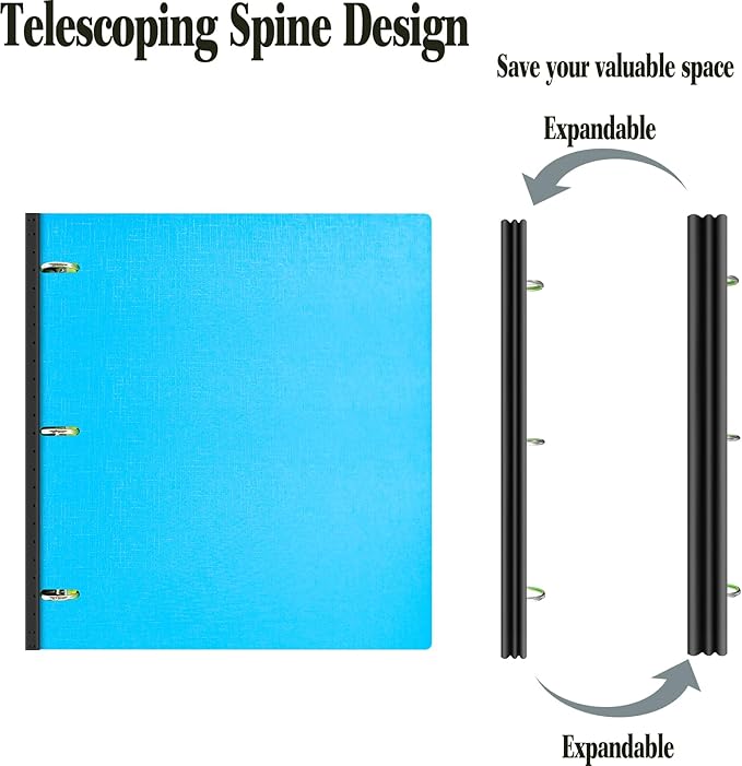 INFUN Telescoping 3 Ring Binder, Portable Plastic 0.75 inch 3 Ring Binder - Image 2