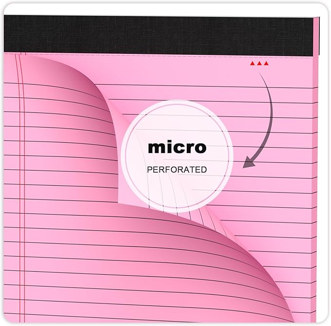 AILZFEI Pink Legal Pad Note Pads 8.5 x 11 inch, Wide Ruled Clear Print Writing - Image 5