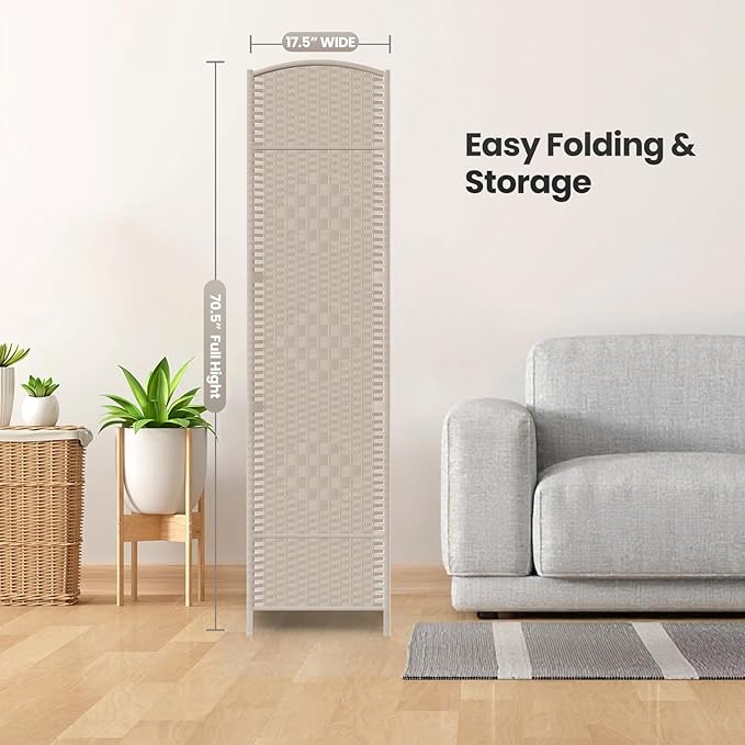 Cocosica 6 Panel Room Divider, 6Ft Folding Privacy Screen, Tall - Image 7