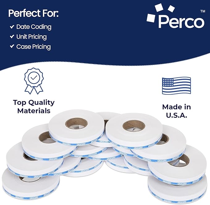 Perco Blue Reverse Print on White Grocery Labels to fit Monarch 1110 Price Gun - Image 3