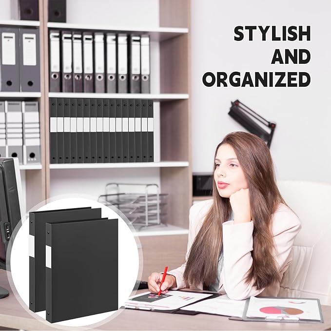 Henoyso 48 Pcs 3 Ring Binder 0.5 Inch Round Fits Letter Size 8.5'' x 11'' Paper - Image 4