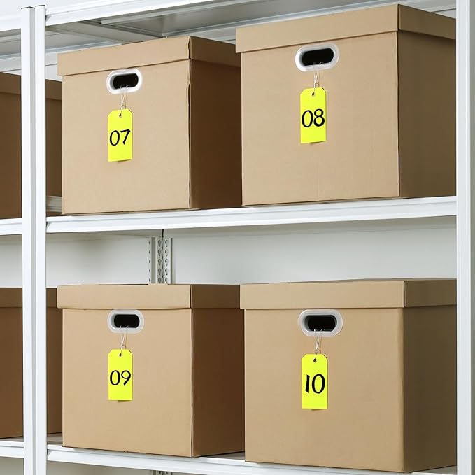 XUWAIDSGN 100Pcs Yellow Plastic Shipping Tags, 4 3/4" x 2 3/8", Waterproof - Image 5