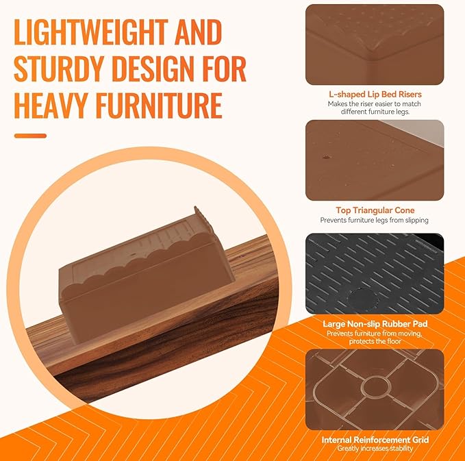 shouwuhho Furniture Risers, 12 Pack Bed Risers - Image 5