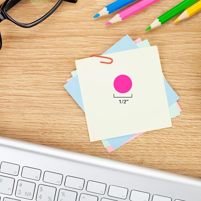 ChromaLabel 1/2 Inch Round Colored Stickers, High Visibility Removable Sticky - Image 3