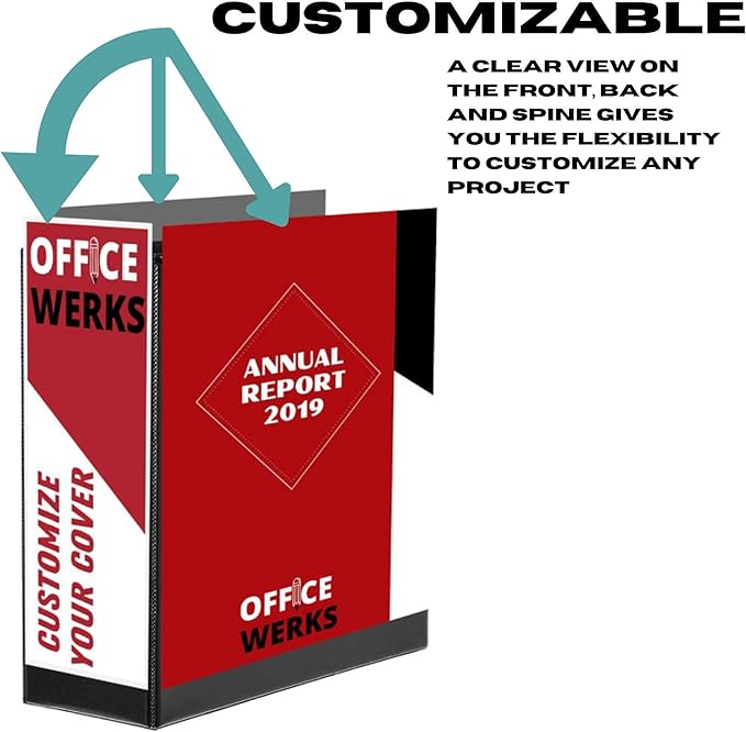 Extra-Large 3-Ring Binder | Heavy-Duty 5-Inch D-Ring Office Organizer | Crystal - Image 4