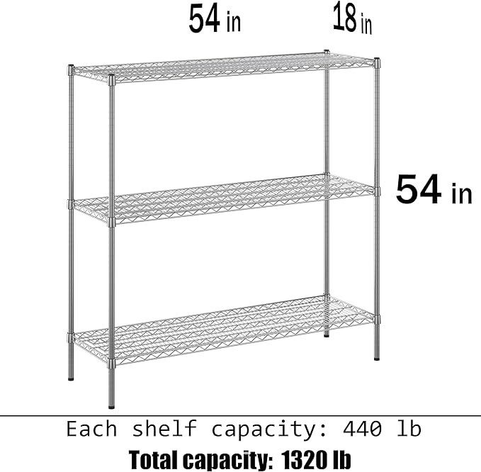Regal Altair 18" Deep x 54" Wide x 54" Height Wire Shelving Kit | 3-Tier | NSF - Image 3
