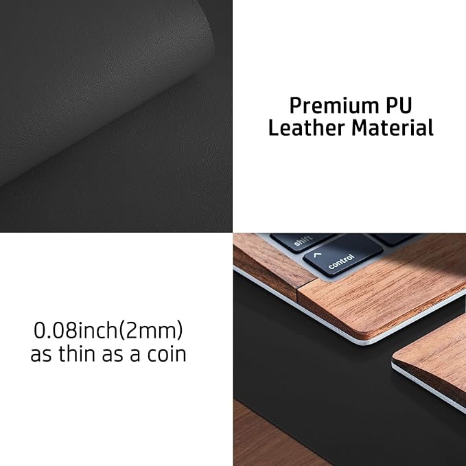 Aothia Leather Desk Pad Protector, Mouse Pad, Office Desk Mat, Non-Slip PU - Image 8