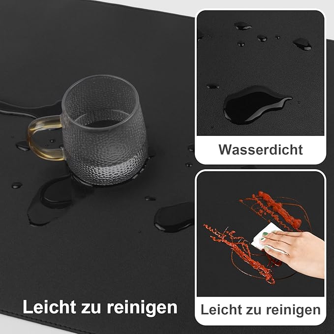 DAWNTREES Desk Mat Protector, PU Leather Desk Pad, Non Slip, Large Mouse Pad - Image 5