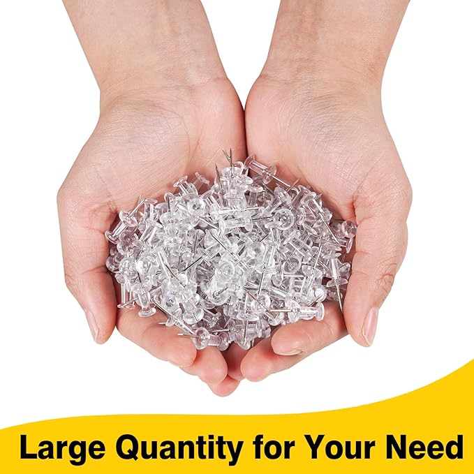 DANRONG 1600 PCS Clear Push Pins, Standard Thumb Tacks - Image 4
