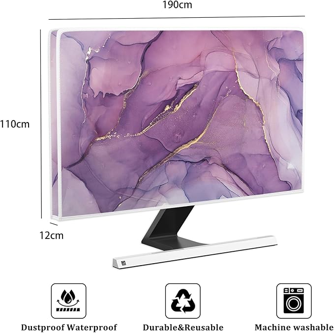 Baocicco Fashion Violet Marble Waterproof TV Dust Cover 80 Inch Anti-Static - Image 2