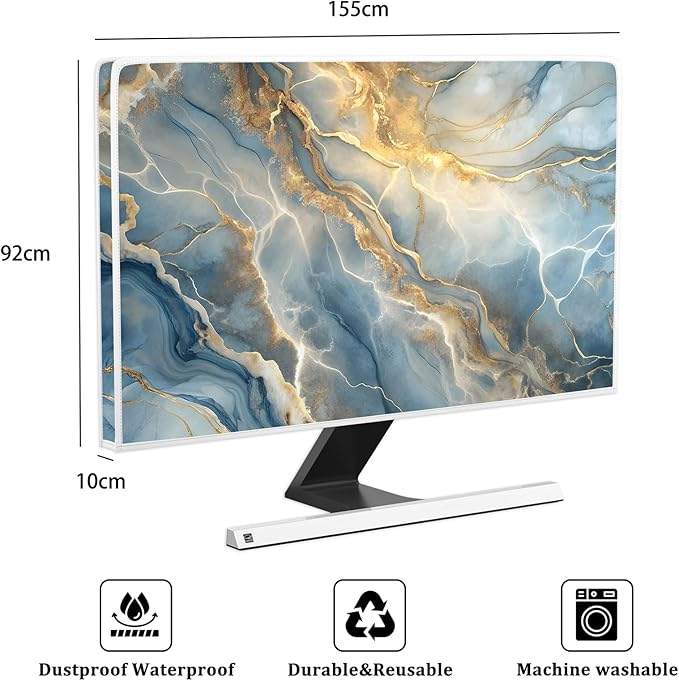 Baocicco Gold Blue Waterproof Screen TV Cover 65 Inch Modern Full Body Covers - Image 2