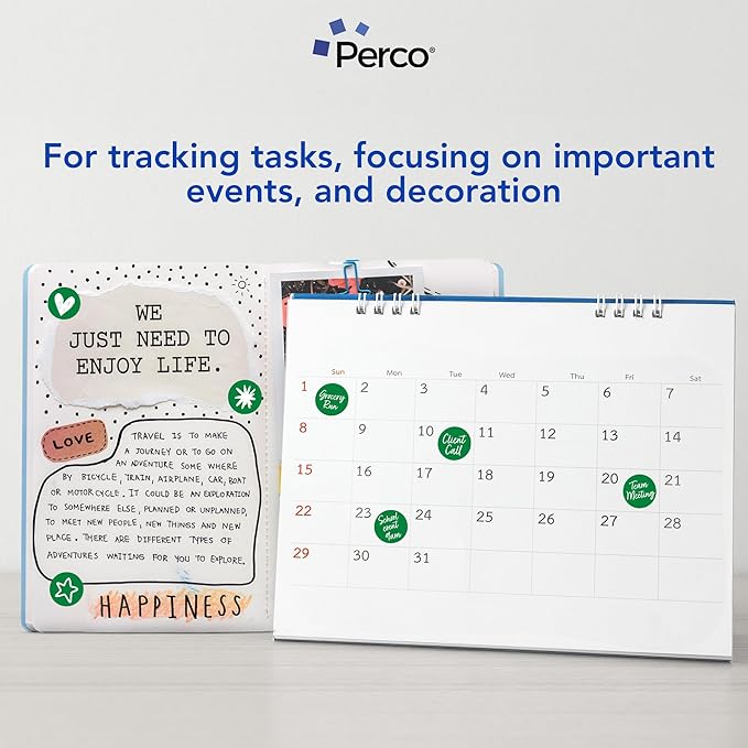 Perco Green 1-Inch Round Circle Dot Sticker Labels - Image 3