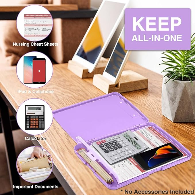 Sooez Clipboard with Storage, High Capacity Nursing Clip Board 8.5 x 11 with - Image 5