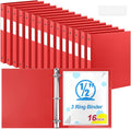 Henoyso 16 Pcs 3 Ring Binder 0.5 Inch Round Fits Letter Size 8.5'' x 11'' Paper by Henoyso
