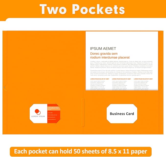 Two Pocket Folders, PANDRI 30 Pack 2 Pocket Folders, Letter Size Paper File - Image 4