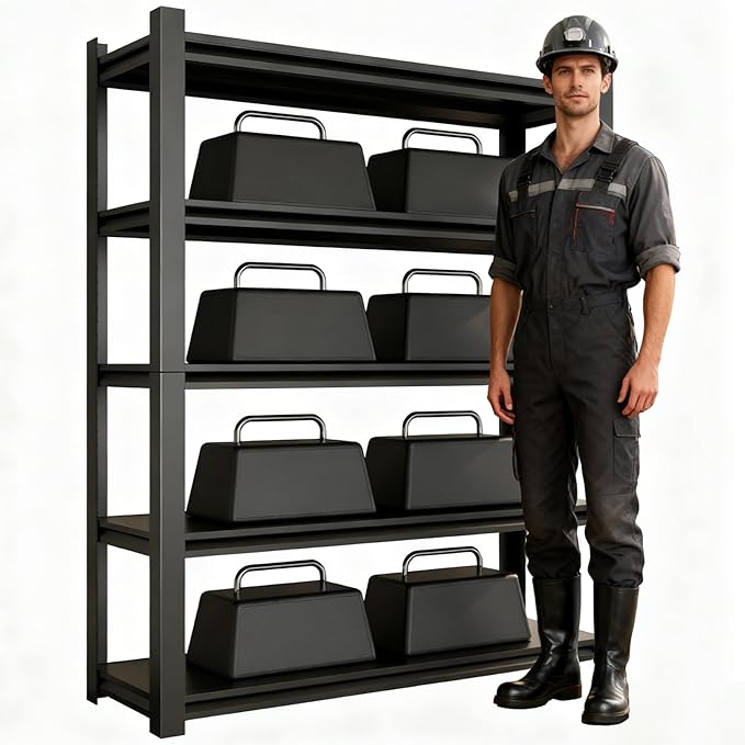 CBCNWR 72''H Garage Storage Shelves, 2500LBS Steel Heavy Duty Storage Shelves by CBCNWR