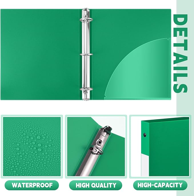 Henoyso 48 Pcs 3 Ring Binder 0.5 Inch Round Fits Letter Size 8.5'' x 11'' Paper - Image 3