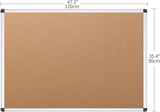 VIZ-PRO Cork Notice Board, 48 X 36 Inches - Image 2