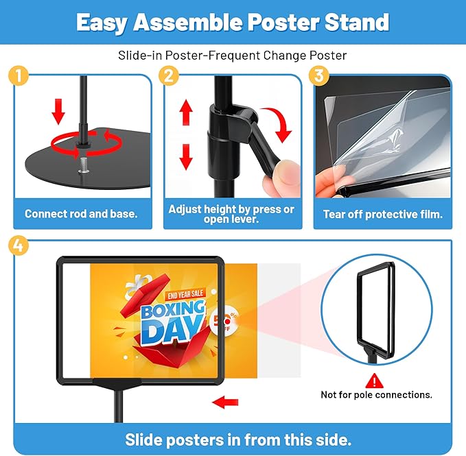 8Pack Sign Holder Stand for Display 8.5 x 11, Adjustable Poster Stand for Table - Image 7