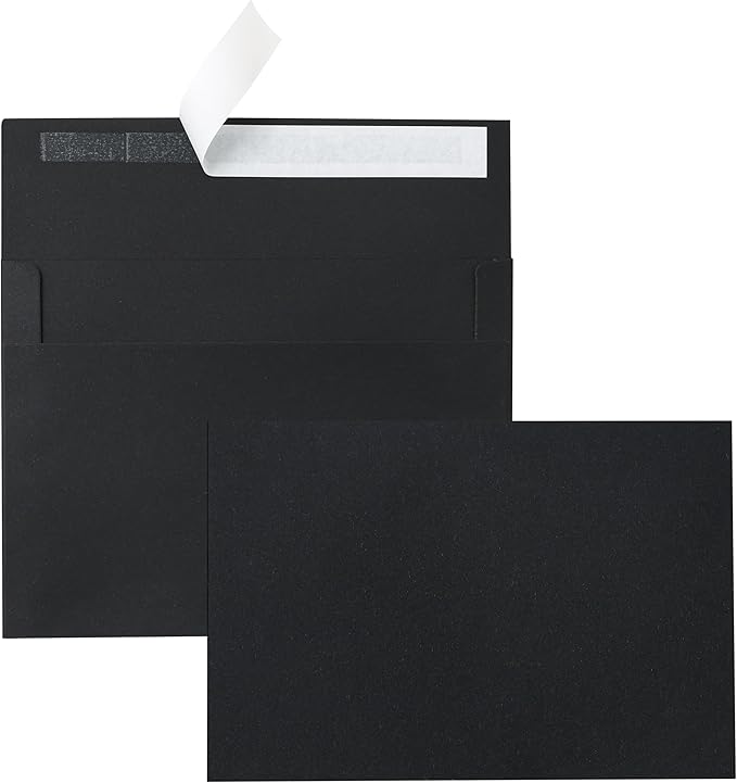 Silunkia 100 Packs Black Blank Flat Cards and Envelopes 5 x 7 Heavyweight by Silunkia