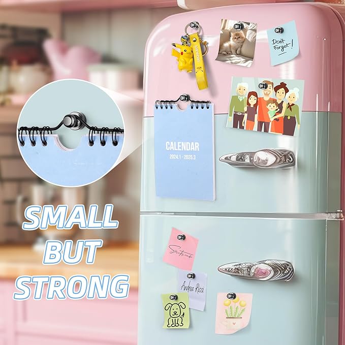 VNDUEEY 30Pcs Strong Fridge Magnets, Magnetic Push Pin, Small Metal Magnets - Image 2
