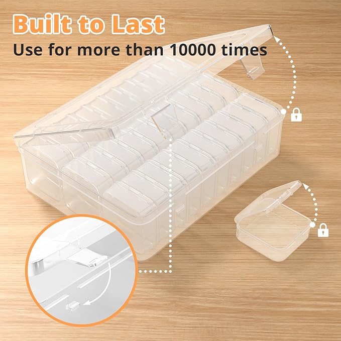 Mathtoxyz Bead Organizer Box, Mini Clear Storage Containers - Image 3