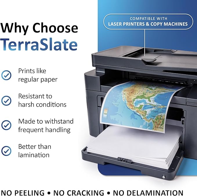 TerraSlate Waterproof Paper, 5 MIL 8.5” x 11”, Laser Printer & Copy Machine - Image 4