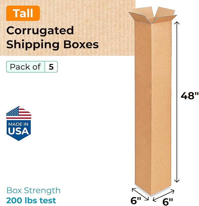 Tall Moving & Shipping Boxes 6 x 6 x 48 inches - Image 2