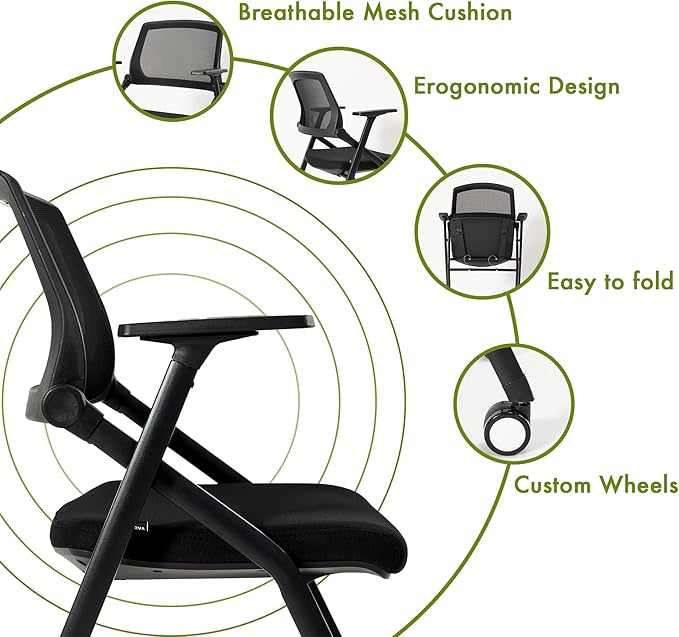 VACYOVKE 20 Pack Folding Chairs Capacity Portable Nesting Commercial Seat - Image 7