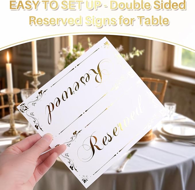 20 Pack Reserved Table Signs White Reserved Table Tent Card - Image 3