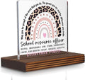 School Resource Officer Appreciation Gift Desk Sign, Rainbow Leopard Print by Pariveca