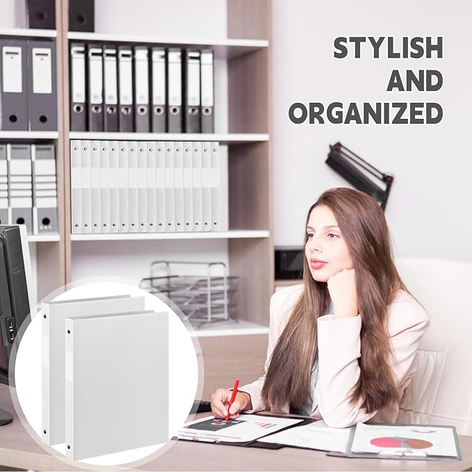 Henoyso 36 Pcs 3 Ring Binder 0.5 Inch Round Fits Letter Size 8.5'' x 11'' Paper - Image 5