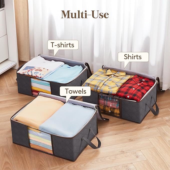 Lifewit 4 Pack Clothes Storage Bag, Foldable Storage Bin Closet Organizer - Image 7