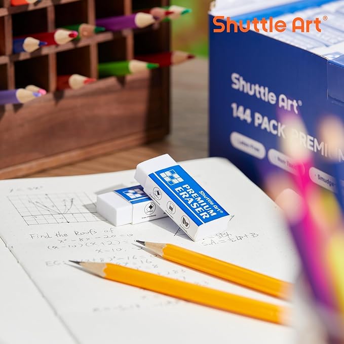 Erasers, Shuttle Art 72 Pack Premium Erasers Bulk - Image 7