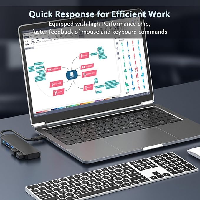 VIENON USB C Hub with 4 USB 3.0 Femal Ports, USB Extender - Image 4