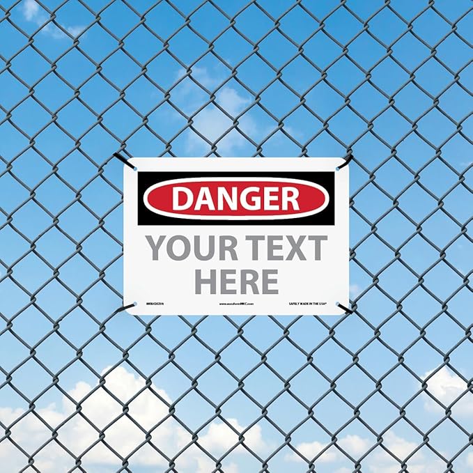 Custom OSHA Style Danger Sign 7" x 10" Aluminum Sign, Customizable "Your Text - Image 3