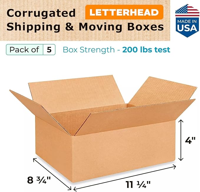 IDL Packaging - B-1184-5 11 1/4"L x 8 3/4"W x 4"H Letterhead Cardboard Box - Image 2