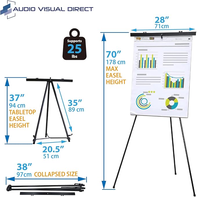 Pack of 4-Lightweight Aluminum Flip-Chart Presentation Easel - Image 4