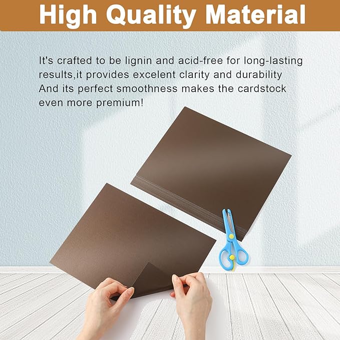 Silunkia 100 Sheets Coffee Shimmer Cardstock 8.5 x 11 Greeting Cards, - Image 4
