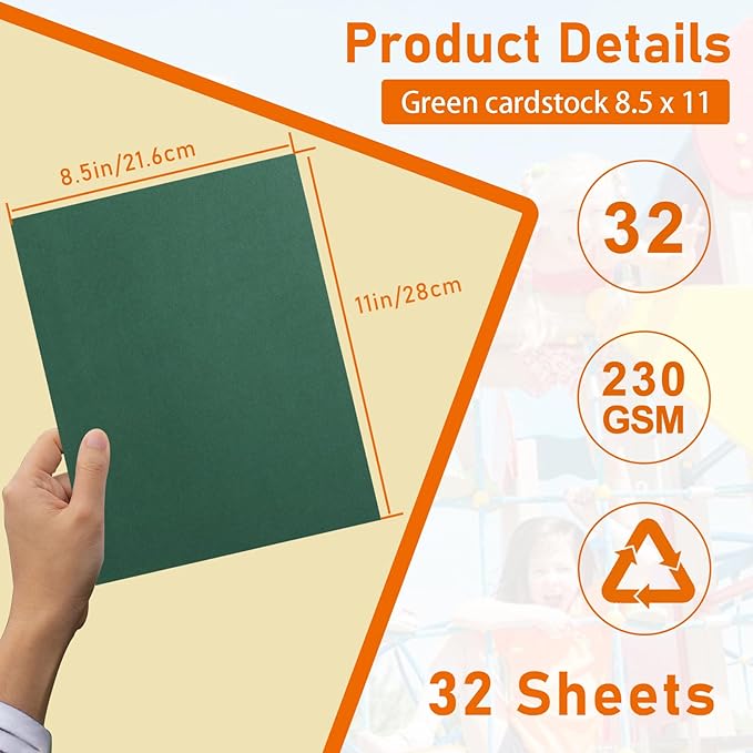 Guakicae 32 Sheets Dark Green Cardstock 8.5 x 11 Certificate Paper, 80lb - Image 2