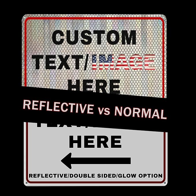 Custom Sign Large, Left or Right Arrow, Glow in the Dark/Reflective Option - Image 3