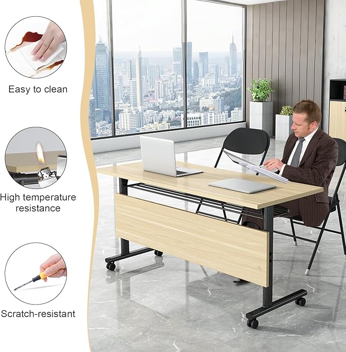 JEHUJD Conference Table, 55.1''Folding Conference Room Table - Image 5