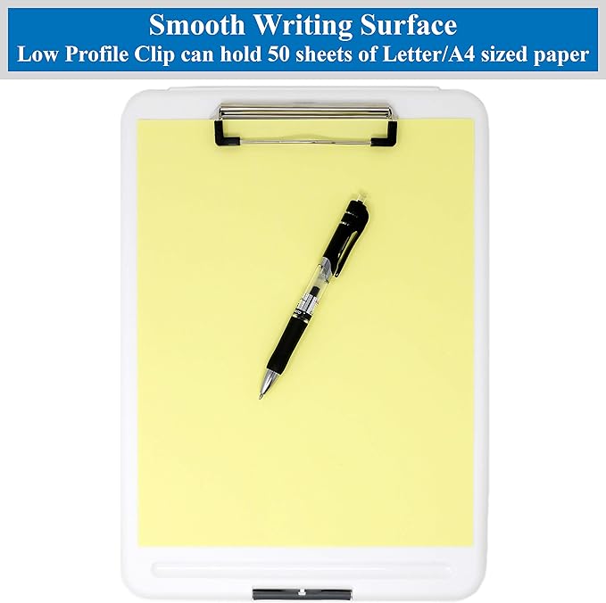 Think2Master White Plastic Storage Clipboard. | 25% Heavier & Sturdier| Heavy - Image 4