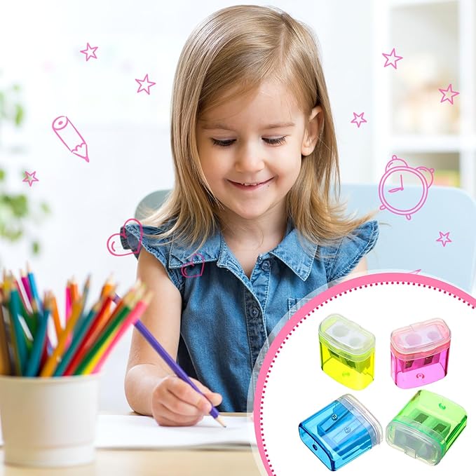 Teling 660 Pcs Manual Pencil Sharpeners Bulk Handheld Dual Holes Pencil - Image 7
