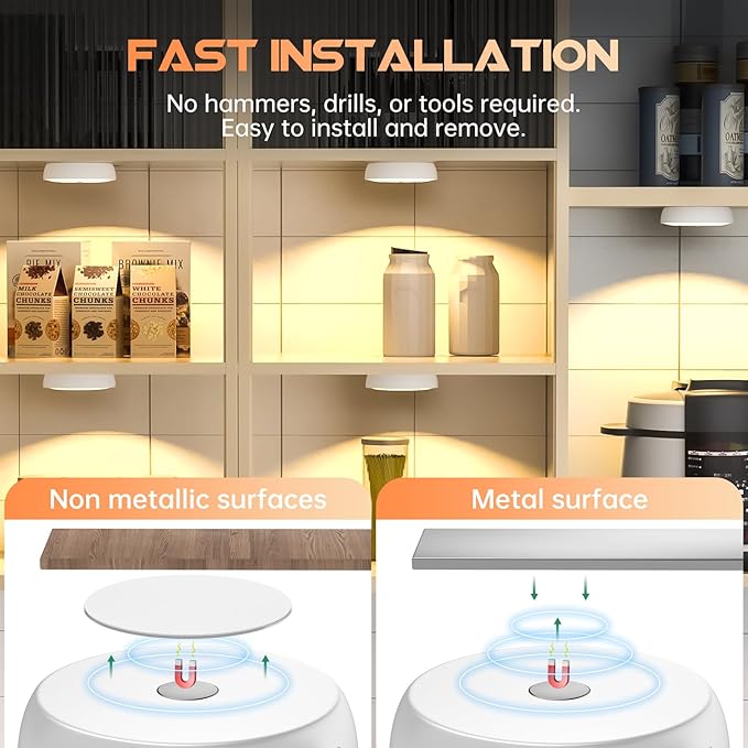 Warm Color LED Closet Lights Motion Sensor Step Light, USB Rechargeable Battery - Image 8
