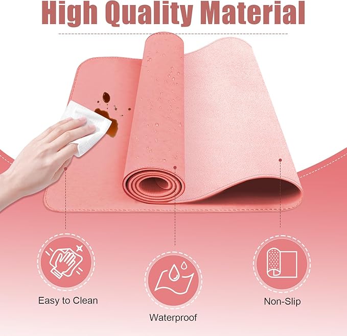 Desk Pad Protector, Leather & Suede Desk Mat, Non-Slip Desk Pad Mat, Large - Image 3