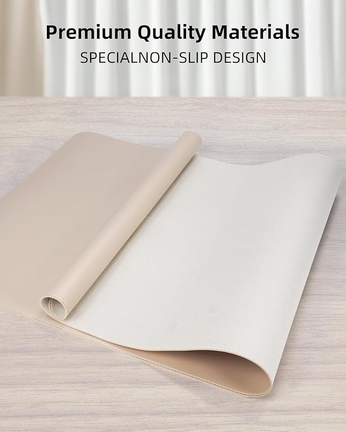 Leather Desk Pad Protector, Mouse Pad, Office Desk Mat, Non-Slip PU Leather - Image 2
